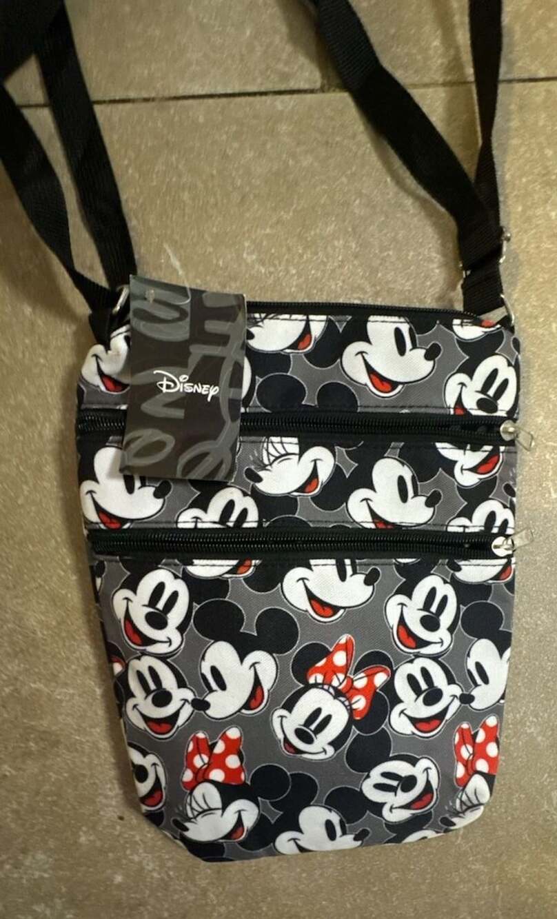 Disney Mickey & Minnie Mouse Crossbody Passport Bag New